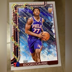 VJ Edgecombe Silver Glitter Rookie Card 2025-26 Topps Holiday #H163 RC 76ers